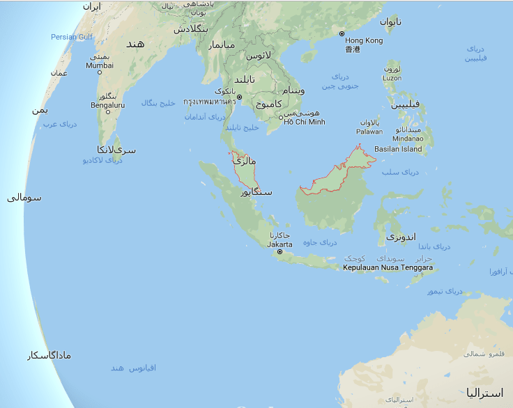 مالزی بر روی نقشه