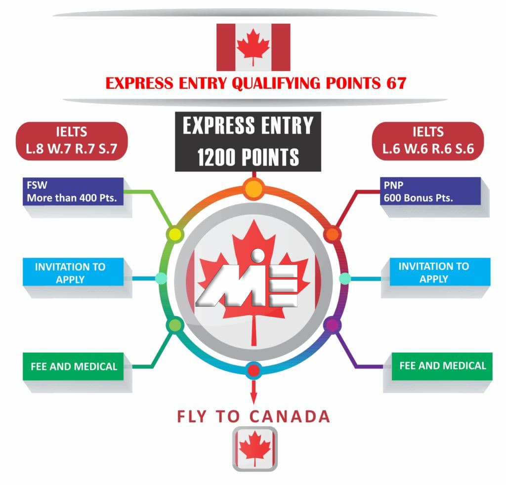 گراف و فلوچارت مربوط به برنامه اخذ اقامت دائم کانادا از طریق اکپرس اینتری و فدرال اسکیل ورکر