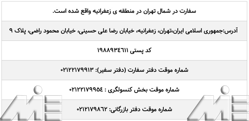 اطلاعات سفارت قبرس ـ آدرس سفارت قبرس ـ شماره تلفن سفارت قبرس