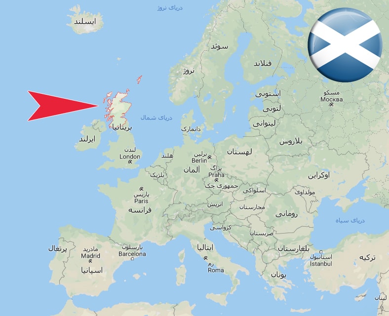 اسکاتلند بر روی نقشه ـ اسکاتلند کجاست؟