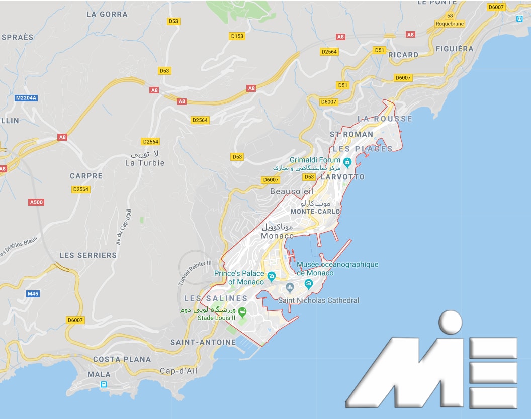 نقشه کشور موناکو