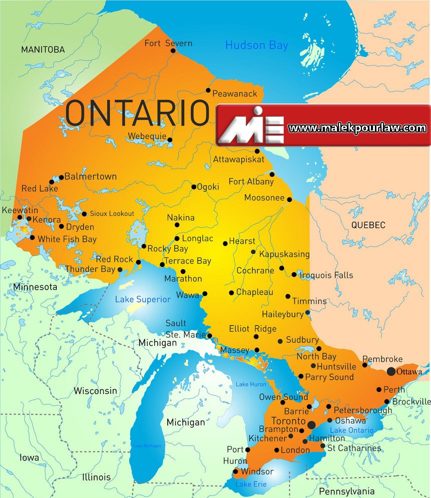 اونتوریو - آنتاریو - آنتاریو کجاست؟ - نقشه اونتوریو - اونتوریو کجای کاناداست؟