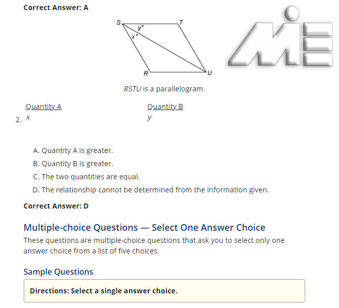 نمونه سوالات آزمون GRE-1