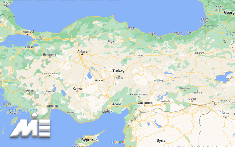 نقشه ماهواره ای کشور ترکیه - موسسه MIE